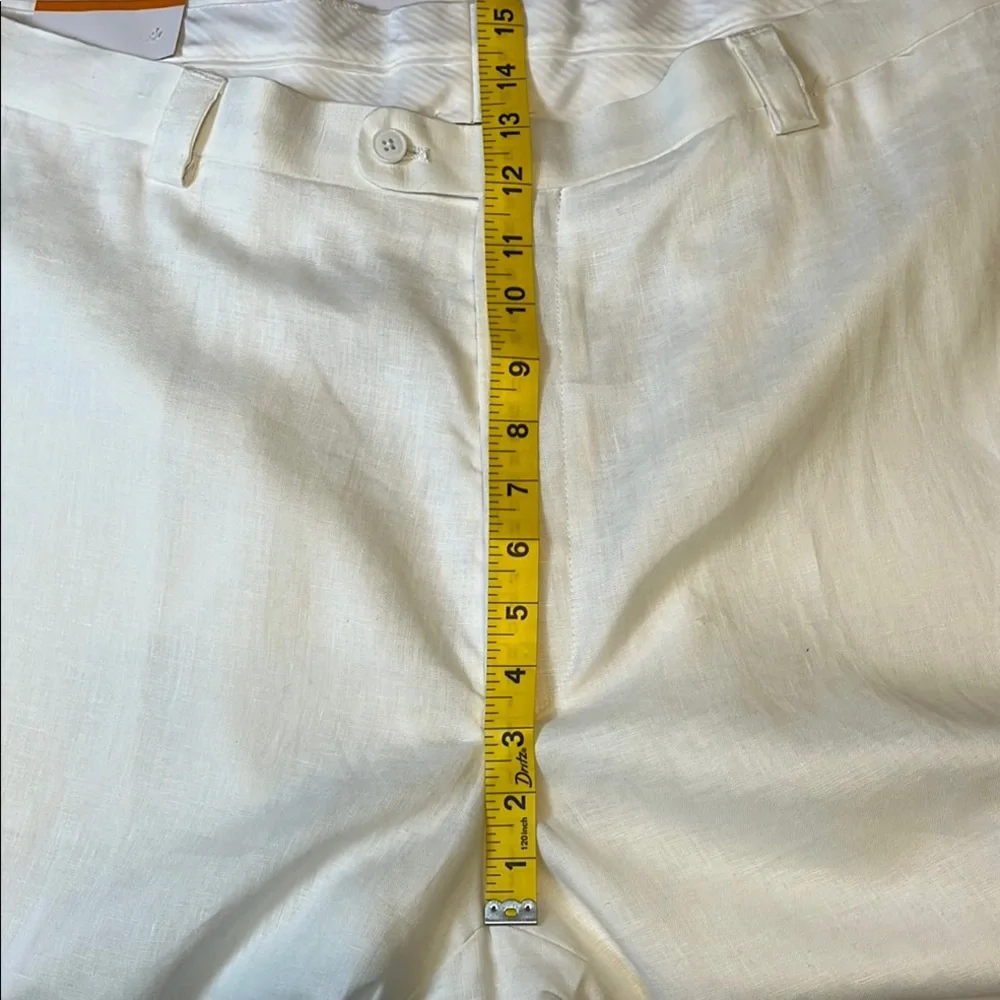 Men's White Linen Blend Dress Pants